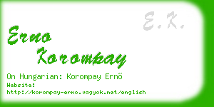 erno korompay business card