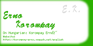 erno korompay business card